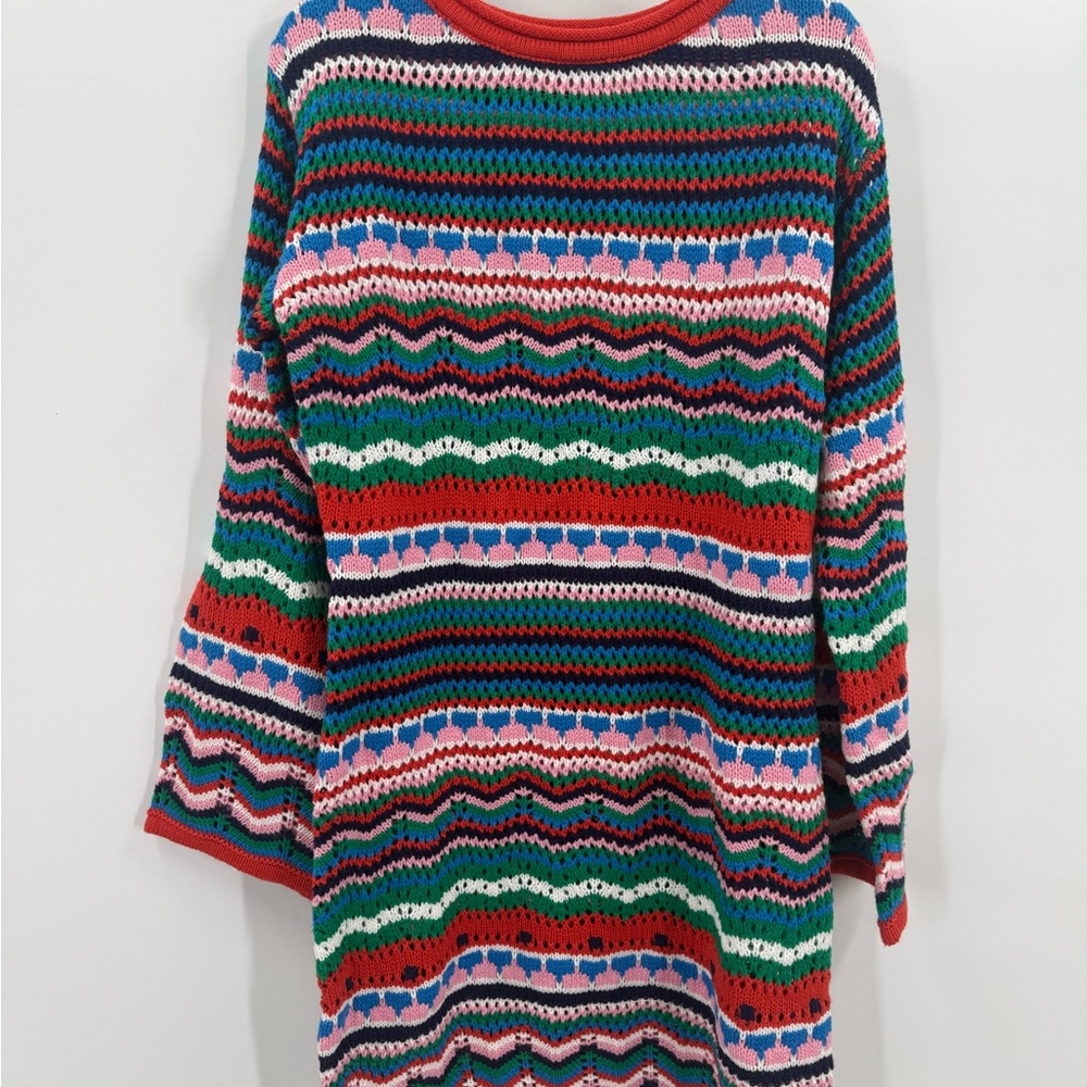 FREE PEOPLE - Free the Roses Vibrant Knit Sweater